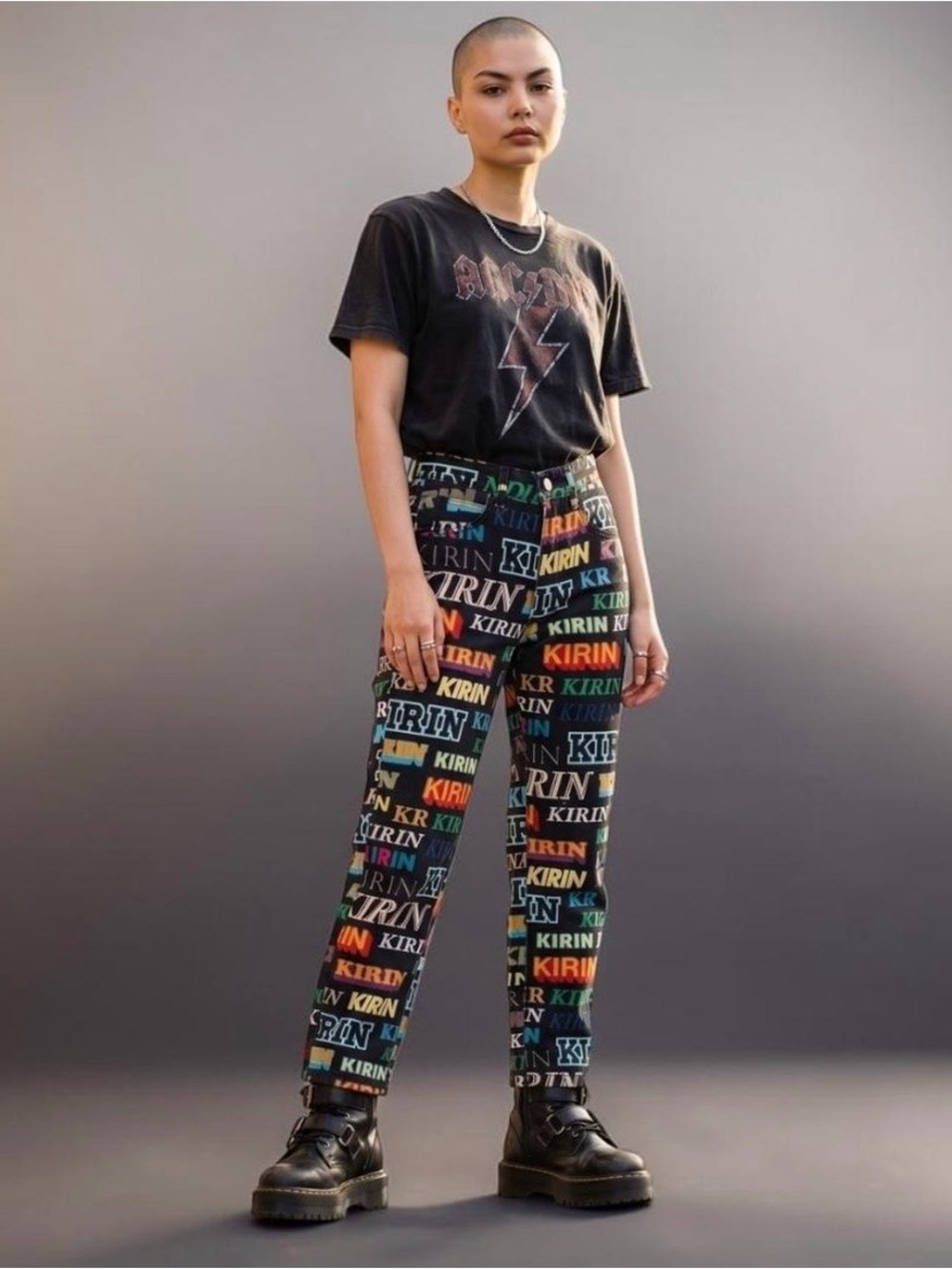 Kirin by Peggy Gou | Multicolor Typo Jeans Straight Leg